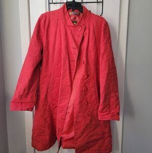 Desigual Vibrant Red Trench Coat